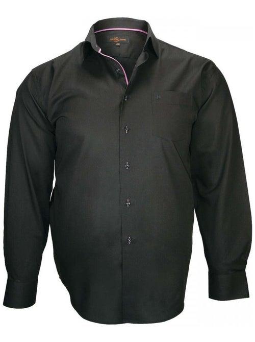Chemise homme grande taille tissu armuré coupe droite LUGANO Doublissimo Bleu , 45,46 2XL - Kiabi