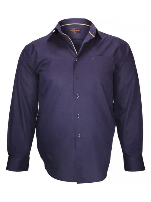 Chemise homme grande taille tissu armuré coupe droite LUGANO Doublissimo Bleu , 45,46 2XL - Kiabi