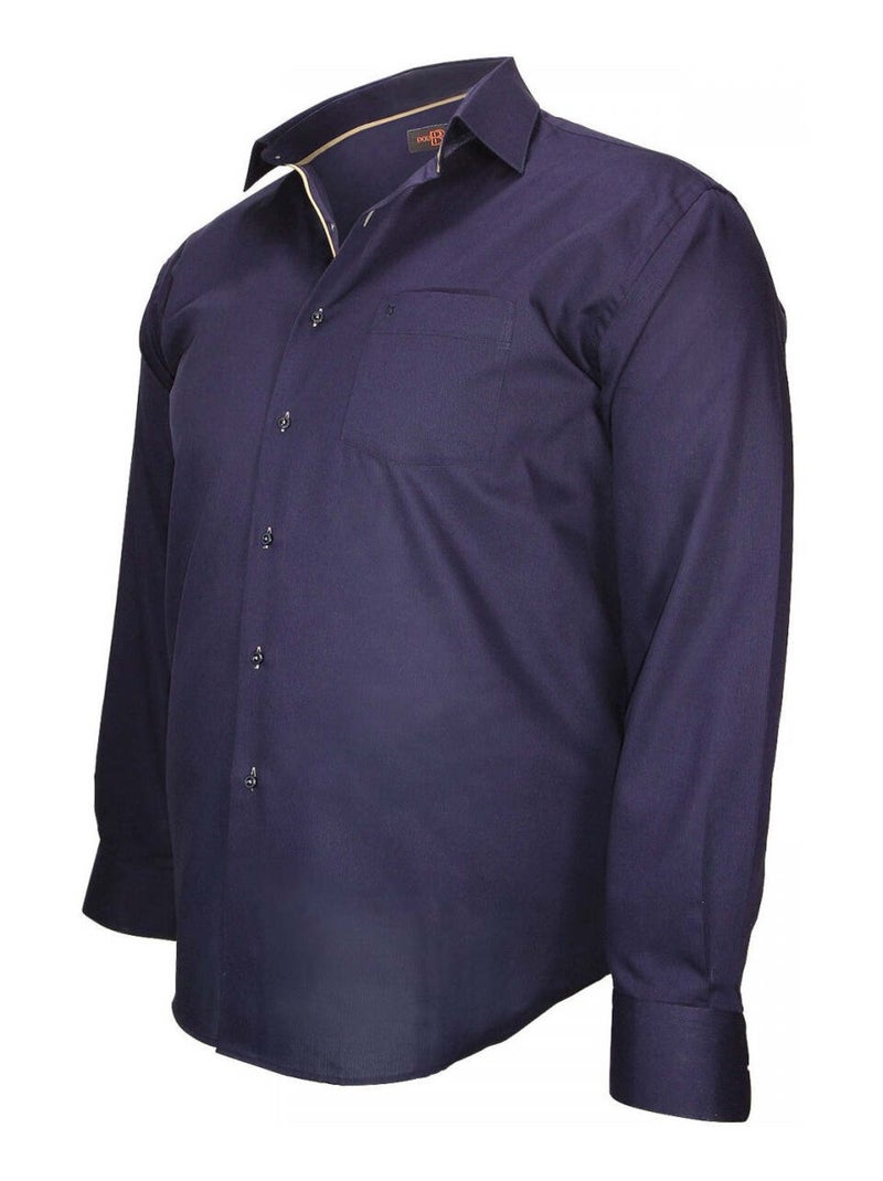 Chemise homme grande taille tissu armuré coupe droite LUGANO Doublissimo Bleu , 45,46 2XL Bleu - Kiabi