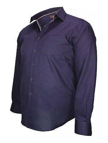 Chemise homme grande taille tissu armuré coupe droite LUGANO Doublissimo Noir , 49,50 4XL