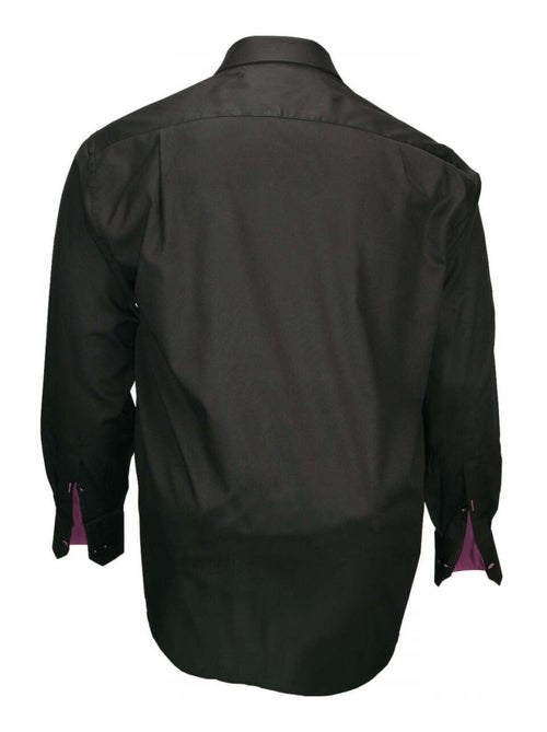 Chemise homme grande taille tissu armuré coupe droite LUGANO Doublissimo Noir , 49,50 4XL - Kiabi