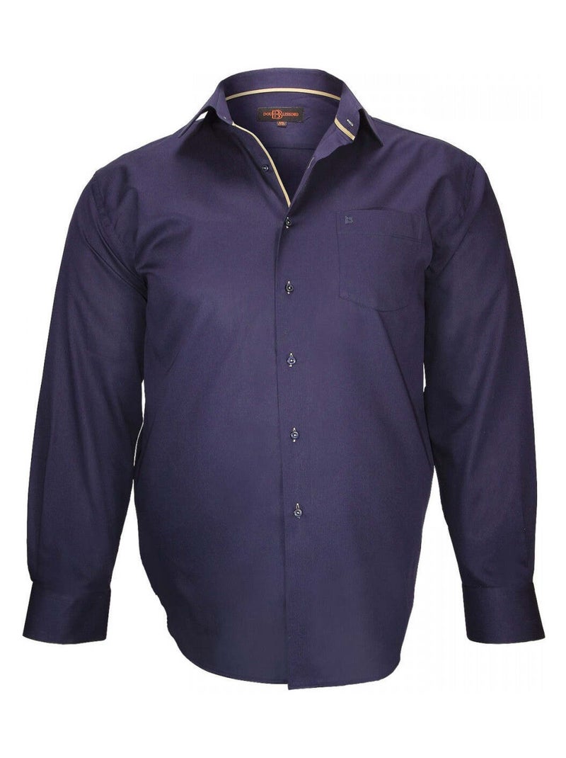 Chemise homme grande taille tissu armuré coupe droite LUGANO Doublissimo Noir , 49,50 4XL Noir - Kiabi