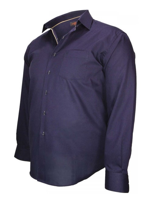 Chemise homme grande taille tissu armuré coupe droite LUGANO Doublissimo Noir , 49,50 4XL - Kiabi