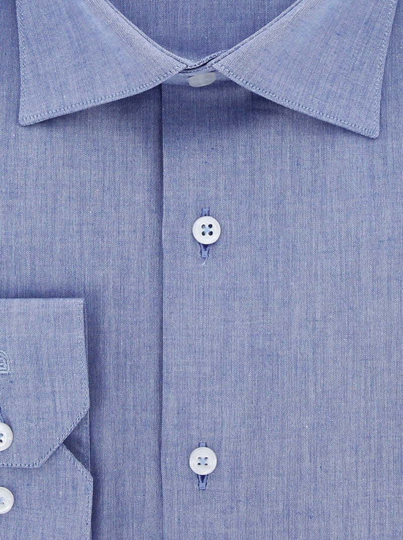 Chemise homme grande taille tissu fil à fil coupe droite PERFILO Doublissimo Bleu - Kiabi