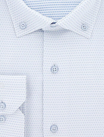 Chemise homme grande taille tissu imprimé coupe droite COLLETO Doublissimo Blanc , 47,48 3XL