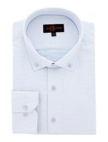 Chemise homme grande taille tissu imprimé coupe droite COLLETO Doublissimo Blanc , 47,48 3XL