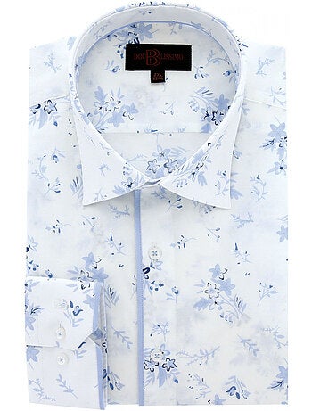 Chemise homme grande taille tissu imprimé coupe droite FIOBLU Doublissimo