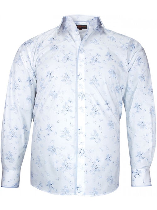 Chemise homme grande taille tissu imprimé coupe droite FIOBLU Doublissimo - Kiabi Chemise homme grande taille tissu imprimé coupe droite FIOBLU Doublissimo - Kiabi