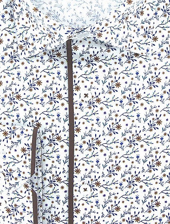 Chemise homme grande taille tissu imprimé coupe droite FIOMAR Doublissimo Blanc , Marron , 49,50 4XL