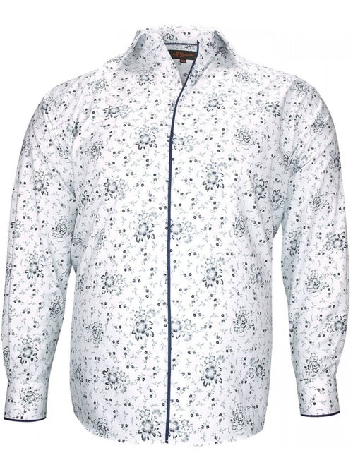 Chemise homme grande taille tissu imprimé coupe droite FIORBLU Doublissimo - Kiabi
