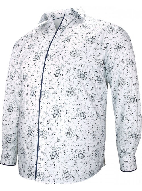 Chemise homme grande taille tissu imprimé coupe droite FIORBLU Doublissimo - Kiabi