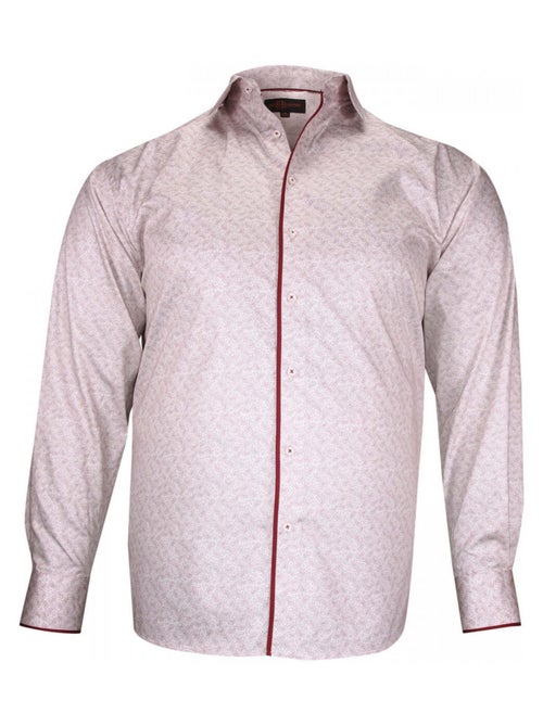 Chemise homme grande taille tissu imprimé coupe droite PAISLO Doublissimo Blanc , Rouge , 47,48 3XL - Kiabi