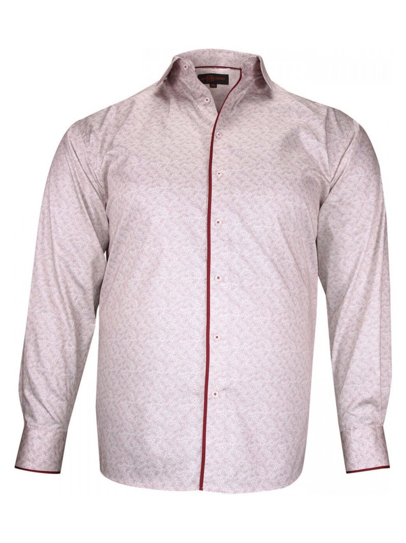 Chemise homme grande taille tissu imprimé coupe droite PAISLO Doublissimo Blanc , Rouge , 47,48 3XL Blanc Rouge - Kiabi