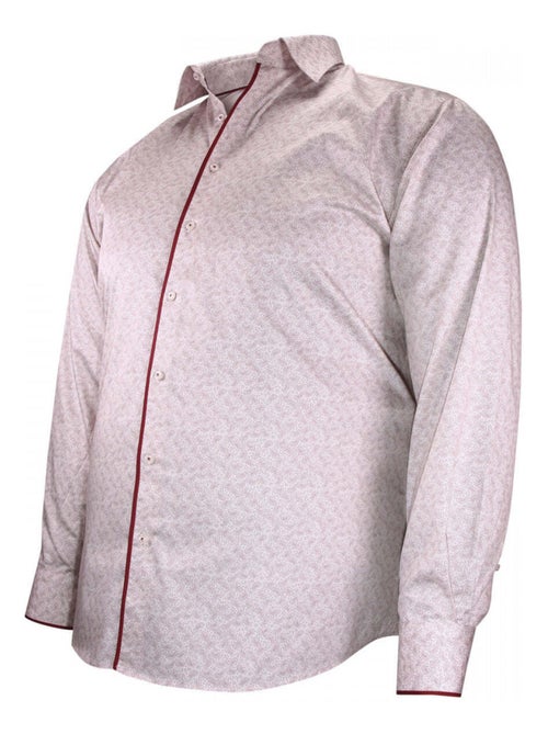 Chemise homme grande taille tissu imprimé coupe droite PAISLO Doublissimo Blanc , Rouge , 47,48 3XL - Kiabi