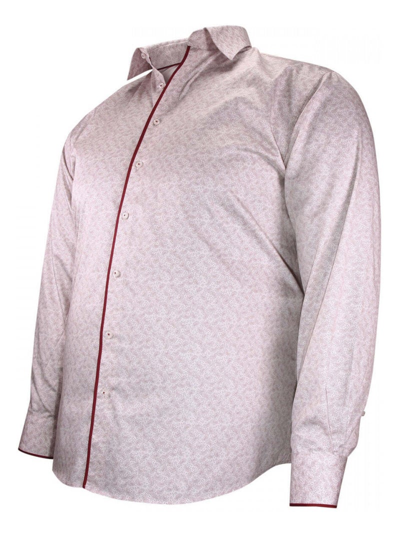 Chemise homme grande taille tissu imprimé coupe droite PAISLO Doublissimo Blanc , Rouge , 47,48 3XL Blanc Rouge - Kiabi