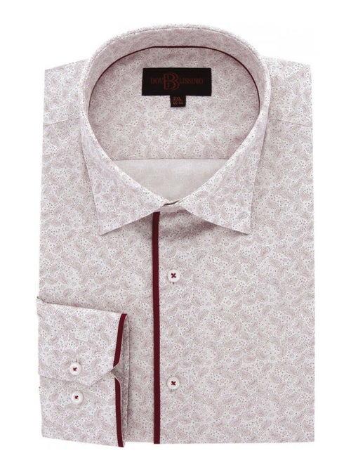 Chemise homme grande taille tissu imprimé coupe droite PAISLO Doublissimo Blanc , Rouge , 51,52 5XL - Kiabi