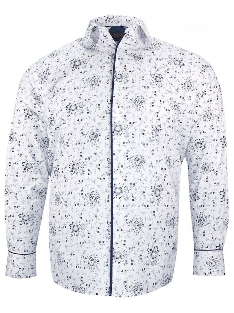 Chemise homme grande taille tissu imprimé coupe droite STAFLORE Doublissimo Beige , 49,50 4XL Beige - Kiabi