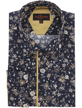 Chemise homme grande taille tissu imprimé coupe droite STAFLORE Doublissimo