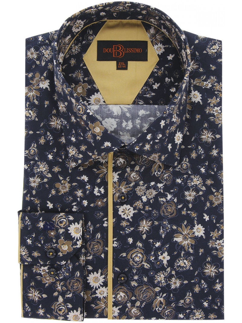 Chemise homme grande taille tissu imprimé coupe droite STAFLORE Doublissimo Beige - Kiabi