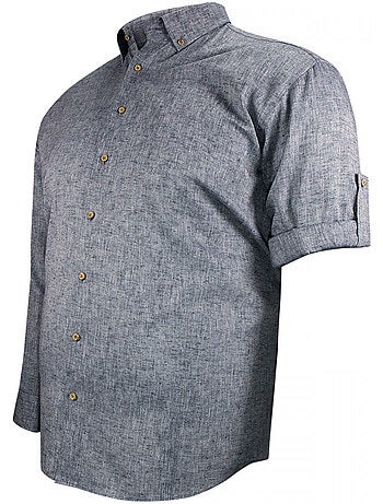 Chemise homme grande taille tissu lin et coton coupe droite COTOLINO Doublissimo