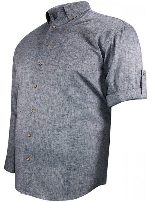 Chemise homme grande taille tissu lin et coton coupe droite COTOLINO Doublissimo - Kiabi