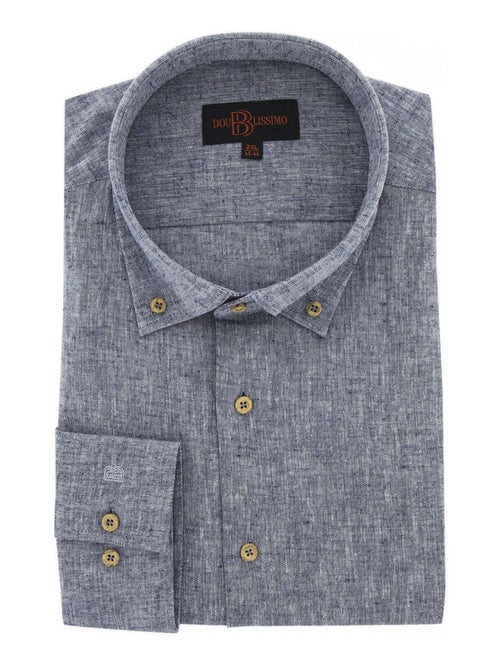 Chemise homme grande taille tissu lin et coton coupe droite COTOLINO Doublissimo - Kiabi