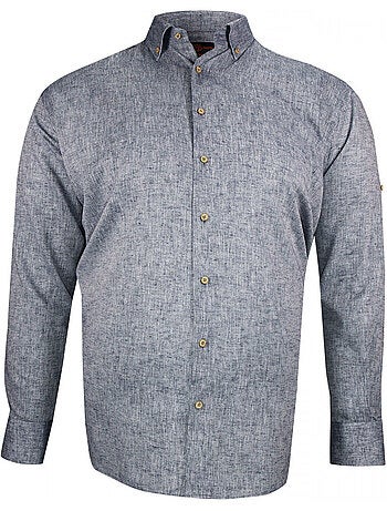 Chemise homme grande taille tissu lin et coton coupe droite COTOLINO Doublissimo