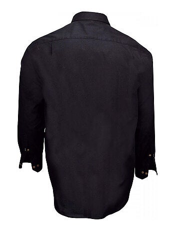 Chemise homme grande taille tissu oxford coupe droite LONDON Doublissimo Noir , 49,50 4XL
