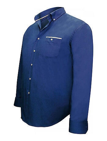 Chemise homme grande taille tissu oxford coupe droite LONDON Doublissimo Noir , 49,50 4XL