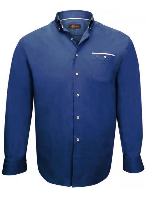 Chemise homme grande taille tissu oxford coupe droite LONDON Doublissimo Bleu , 49,50 4XL - Kiabi