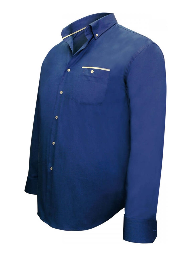 Chemise homme grande taille tissu oxford coupe droite LONDON Doublissimo Bleu - Kiabi