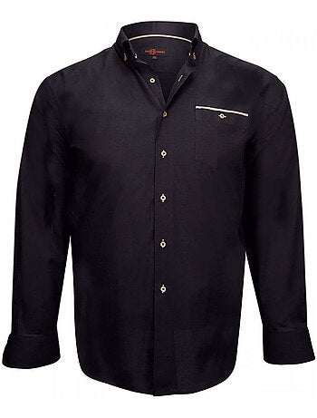 Chemise homme grande taille tissu oxford coupe droite LONDON Doublissimo Noir , 49,50 4XL