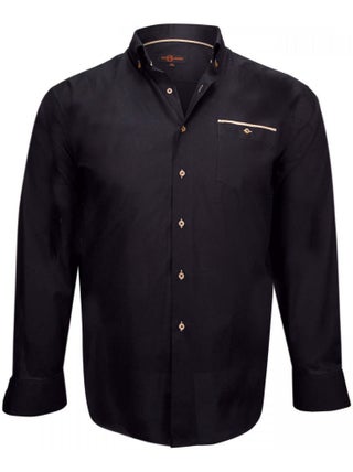 Chemise homme grande taille tissu oxford coupe droite LONDON Doublissimo Noir , 49,50 4XL