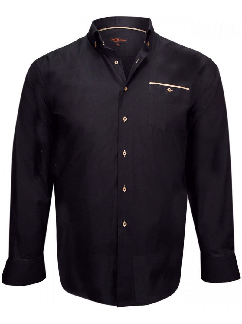 Chemise homme grande taille tissu oxford coupe droite LONDON Doublissimo Noir , 49,50 4XL Noir - Kiabi