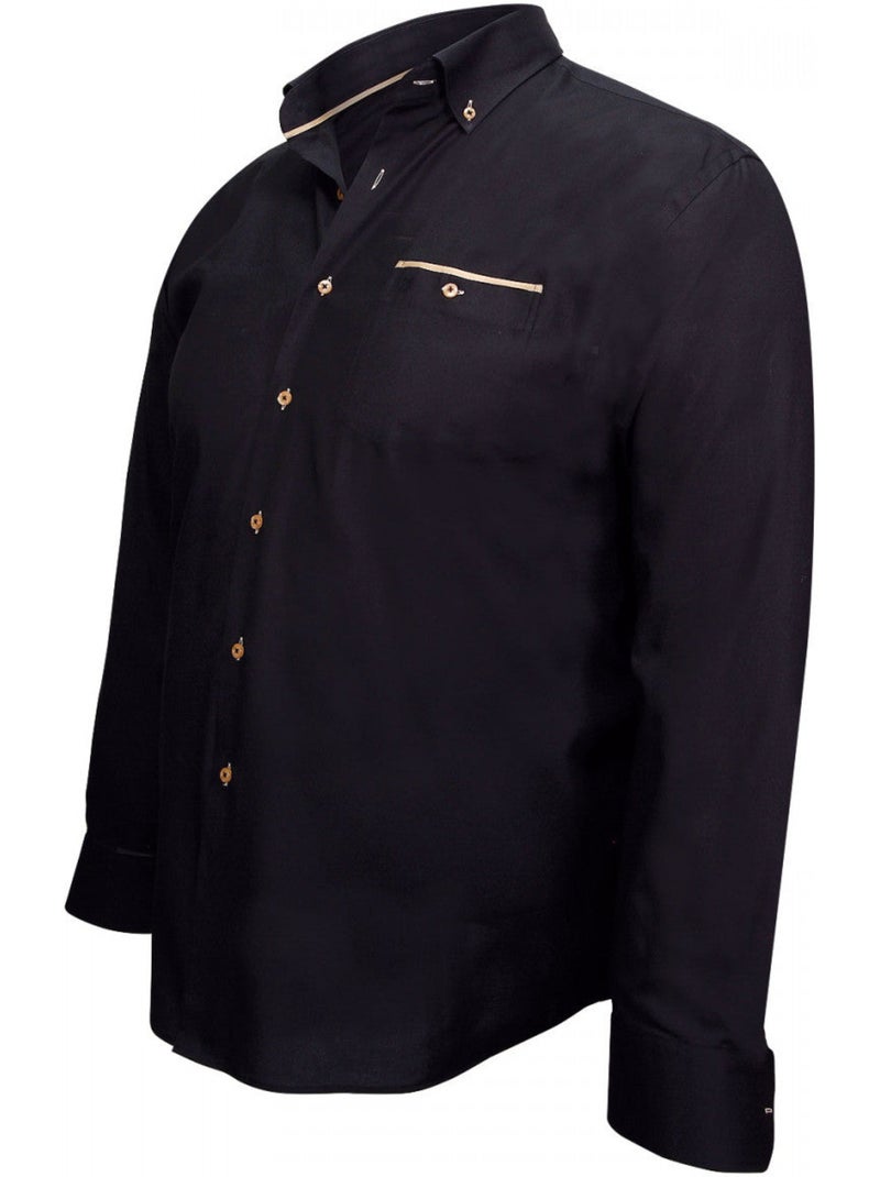 Chemise homme grande taille tissu oxford coupe droite LONDON Doublissimo Noir - Kiabi