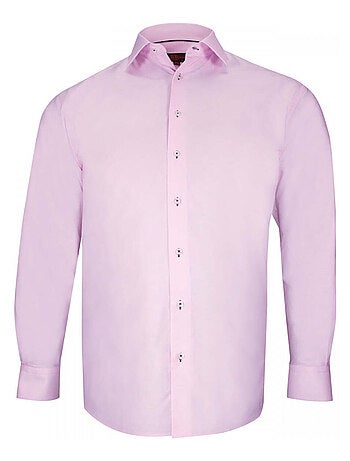 Chemise homme grande taille tissu oxford coupe droite OPPICHE Doublissimo Rose , 49,50 4XL