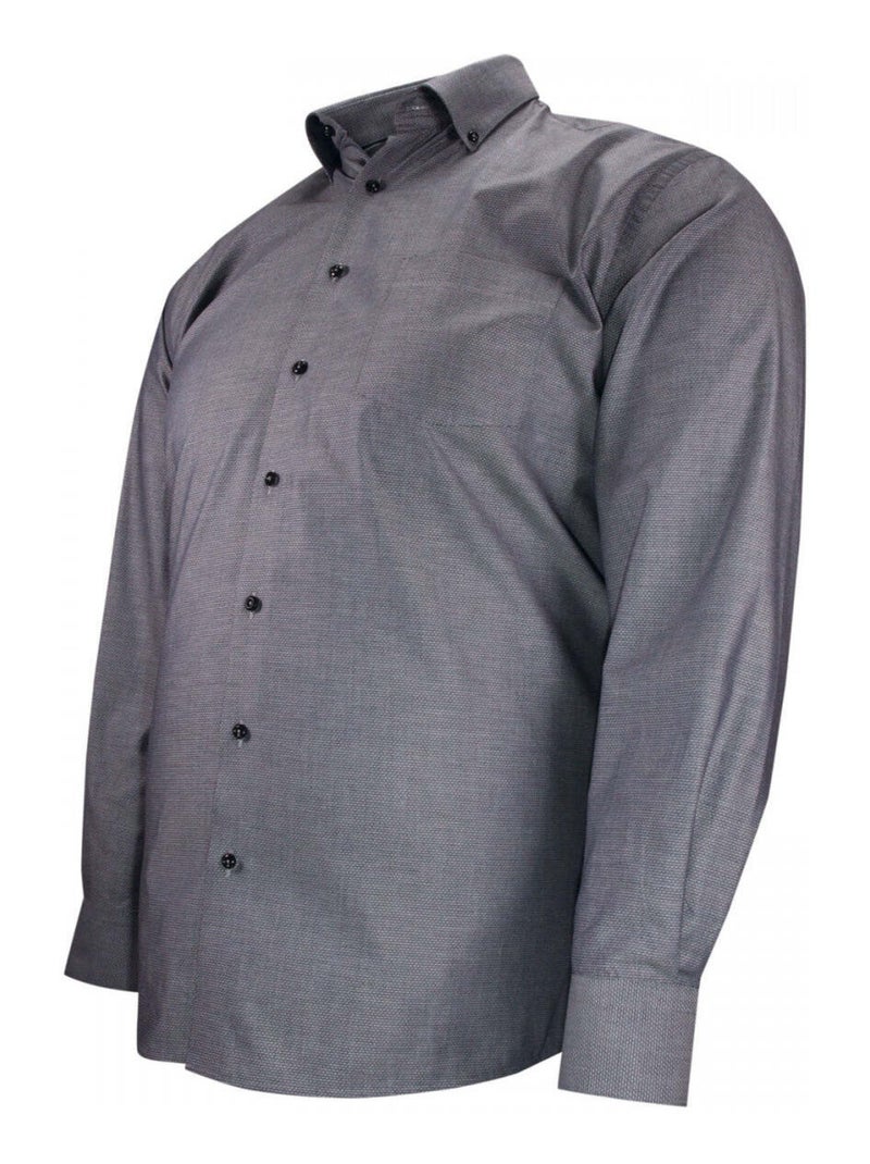 Chemise homme grande taille tissu texturé à col boutonné coupe droite ARMATONI Doublissimo Gris - Kiabi