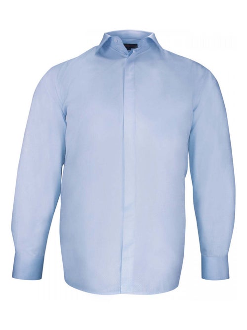 Chemise homme grande taille tissu texturé à gorge cachée coupe droite DINOZZE Doublissimo - Kiabi