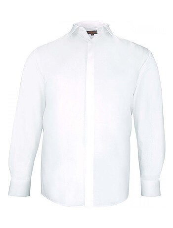 Chemise homme grande taille tissu texturé à gorge cachée coupe droite DINOZZE Doublissimo