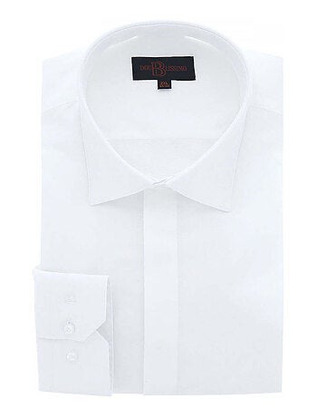 Chemise homme grande taille tissu texturé à gorge cachée coupe droite DINOZZE Doublissimo