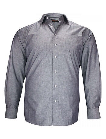Chemise homme grande taille tissu texturé à motifs coupe droite TONOGIO Doublissimo Gris , 45,46 2XL