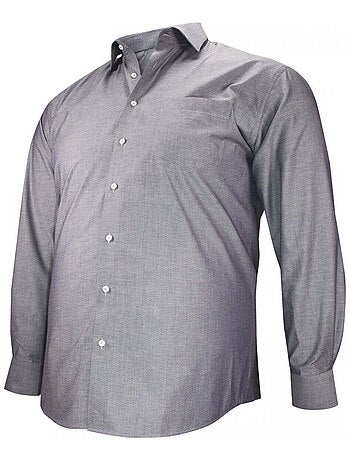 Chemise homme grande taille tissu texturé à motifs coupe droite TONOGIO Doublissimo Gris , 45,46 2XL