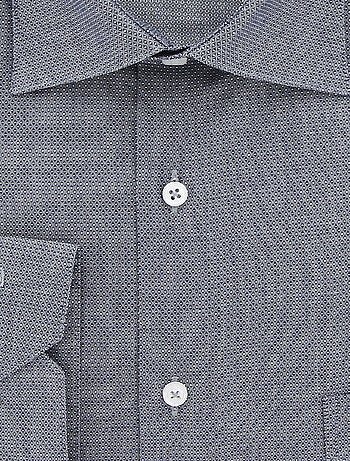 Chemise homme grande taille tissu texturé à motifs coupe droite TONOGIO Doublissimo Gris , 45,46 2XL