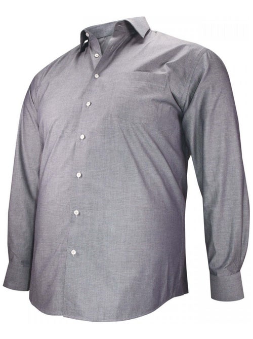 Chemise homme grande taille tissu texturé à motifs coupe droite TONOGIO Doublissimo Gris , 49,50 4XL - Kiabi