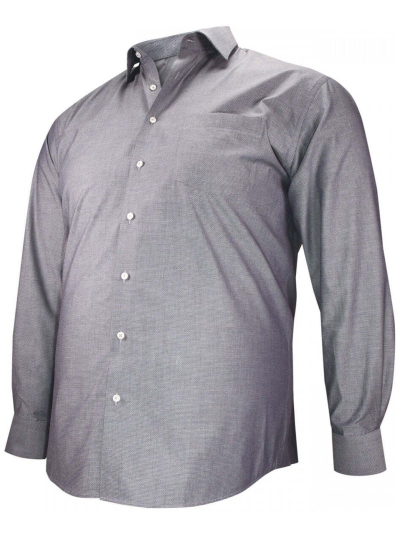 Chemise homme grande taille tissu texturé à motifs coupe droite TONOGIO Doublissimo Gris , 49,50 4XL Gris - Kiabi
