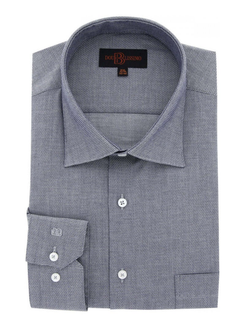 Chemise homme grande taille tissu texturé à motifs coupe droite TONOGIO Doublissimo Gris , 49,50 4XL Gris - Kiabi