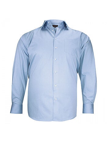 Chemise homme grande taille tissu texturé coupe droite TONOBLU Doublissimo Bleu , 47,48 3XL