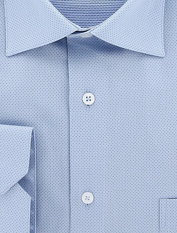 Chemise homme grande taille tissu texturé coupe droite TONOBLU Doublissimo Bleu , 47,48 3XL