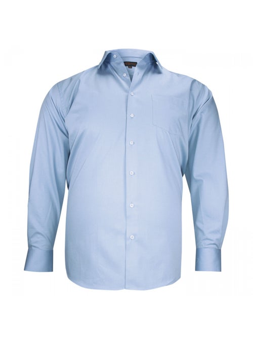 Chemise homme grande taille tissu texturé coupe droite TONOBLU Doublissimo Bleu , 47,48 3XL - Kiabi