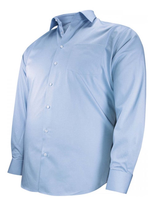 Chemise homme grande taille tissu texturé coupe droite TONOBLU Doublissimo Bleu , 47,48 3XL - Kiabi